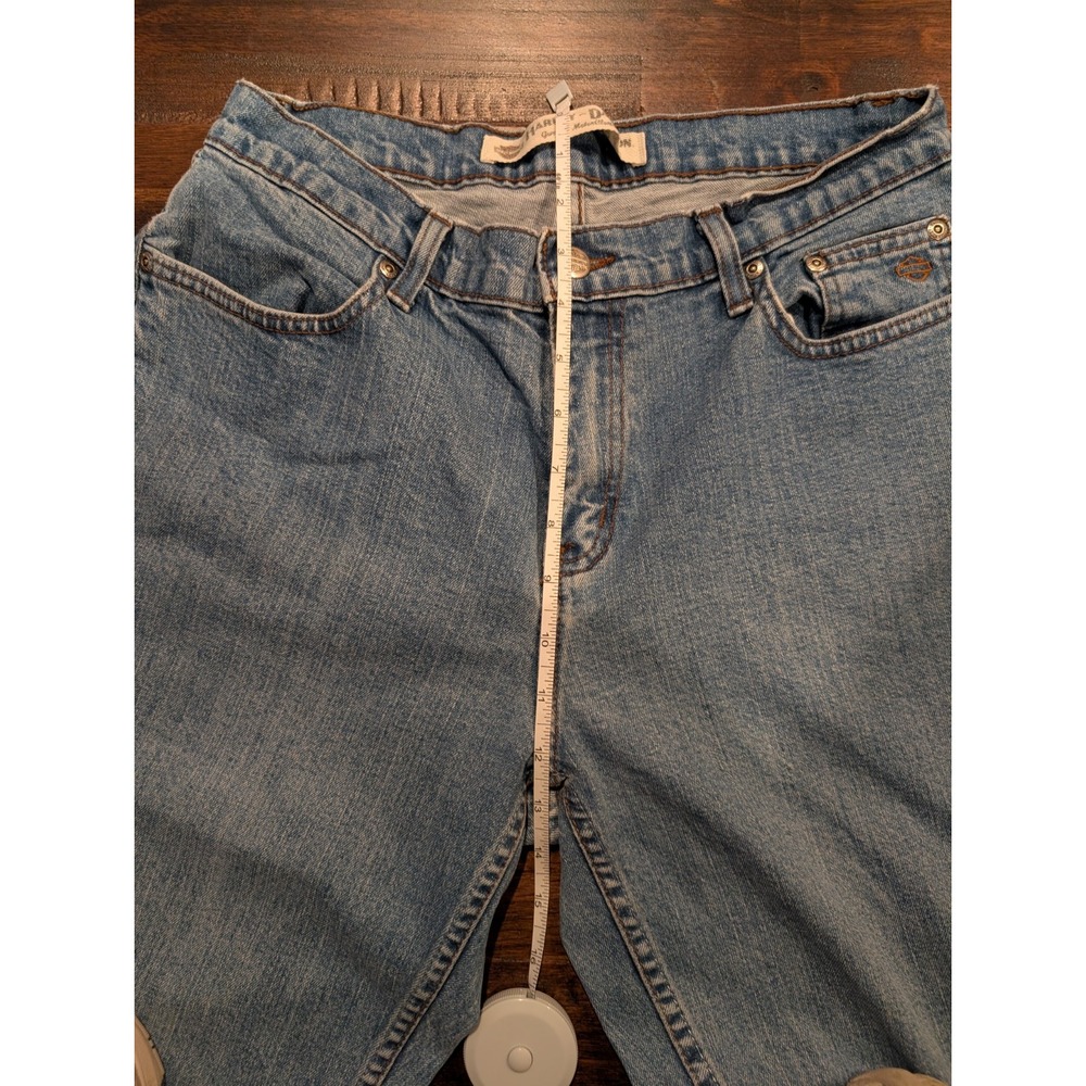 Vintage Harley Davidson Jeans Women 30x28 Light Blue Straight Leg High Rise - Picture 11 of 11
